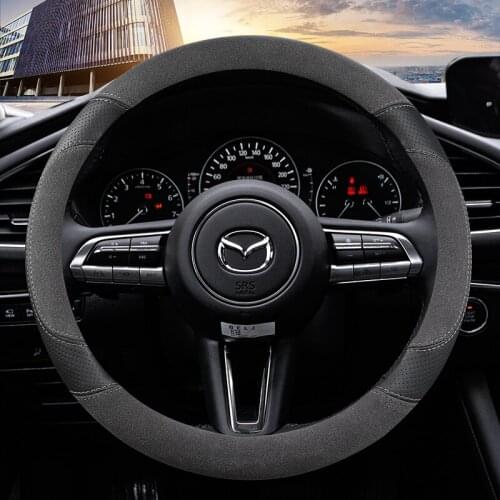Leather Car Steering Wheel Cover Case for Mazda 2 3 Mazda 6 Axela Atenza CX-3 CX-5 CX5 CX-7 CX-9 2015 2016 2017 2018 Accessories