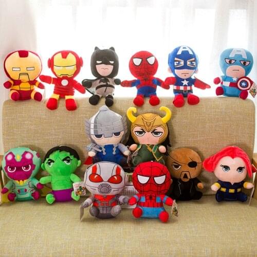 Marvel Avengers League Spider-man Iron Man Figure Doll Plush Toy Pillow Waist Boy Birthday Captain Usa Doll Childrens Day Gift