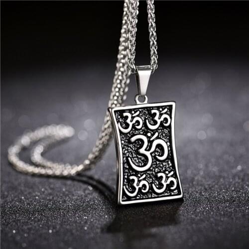 Muslim Shahada Islam Allah Prayer Pendant Necklace Mens Stainless Steel Talisman Jewelry Necklace With Gift Bags