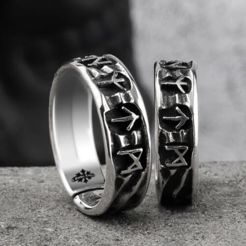 Nordic mythology Viking rune S925 sterling Silver rings for man and women Kabala totem Index Ring fashion jewelry