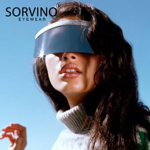 SORVINO Oversized Visor Shield Sunglasses Women Men Brand Designer Hood Eyeglasses Big Flat Top Mask Sun Glasses 90s Shades SP58