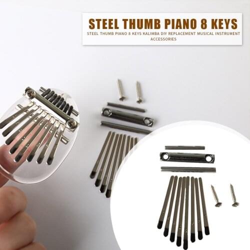 8 Keys Kalimba DIY Set Steel Thumb Piano Lettering Keyboard Shrapnel Kalimba Replacement Musical Instrument Accessories