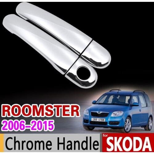 For Skoda Roomster Chrome Handle Cover Trim Set 2006-2015 5J 2007 2008 2010 2011 2012 2014 Car Accessories Stickers Car Styling