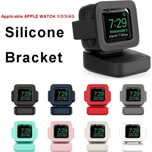 NEW Silicone Charging Dock for Apple Watch 6 5 4 Holder Retro Computer Pattern Nightstand Keeper Stand for IWatch 3 2 1 Holder