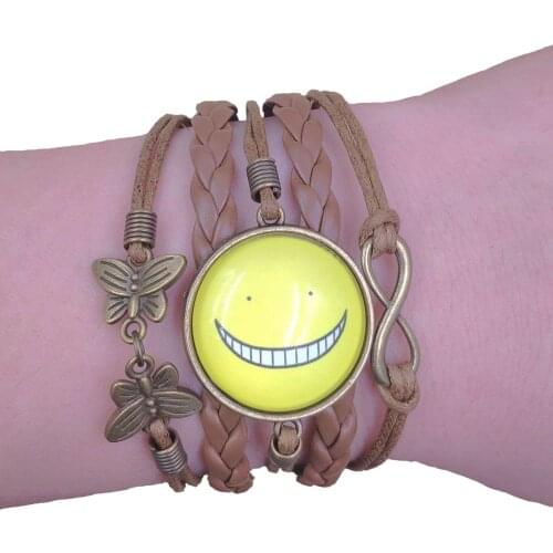 New Anime Korosensei Leather Bracelet Assassination Classroom Time gem Multilayer Infinity Love Drop Shipping ASJS