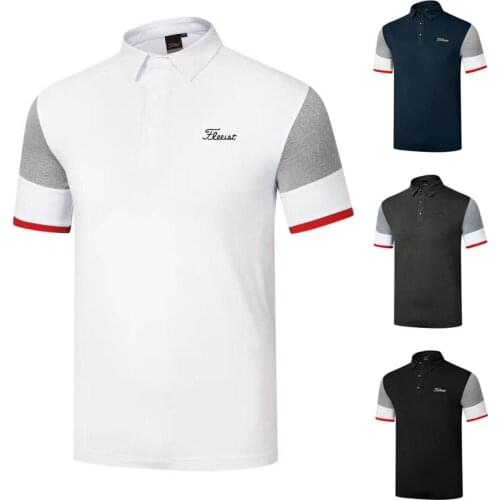 Golf Wear Quick Drying Golf Apparel Mens Short Sleeve Breathable Quick Drying Shirt Sweat Wicking T-shirt