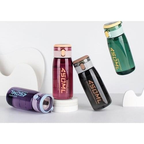 Students Plastic Water Bottle 550ml Ladies Outdoor Sports Cups Fashion Portable Pot-bellied Bottle with Infuser