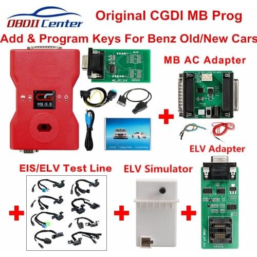Full CGDI Prog MB For Benz Auto Key Programmer AC ELV Adapter Simulator CGDI Pro OBDII Key Transponder Add New Keys 360 Tokens