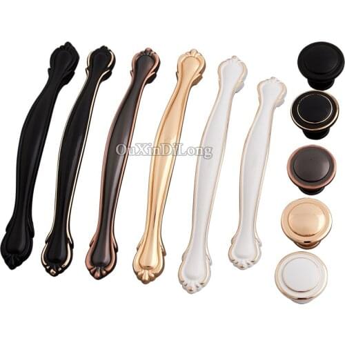 Luxury European 10PCS Solid Zinc Alloy Cabinet Door Handles and Knobs Cupboard Wardrobe Drawer Kitchen Cabinet Pulls Handles