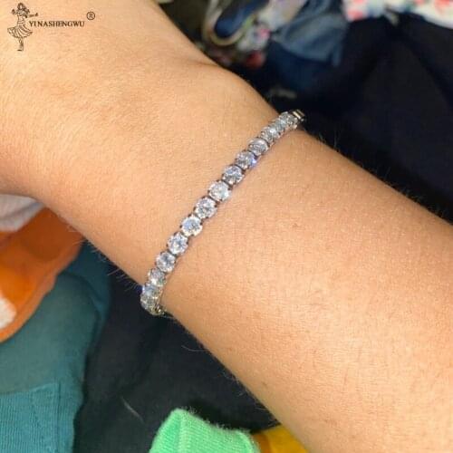 Luxury Cubic Zirconia Tennis Bracelets Iced Out Chain Crystal Wedding Bracelet For Hip hop Singer Women Men Rhinestone Bracelet