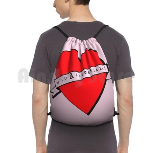 Supercut Backpack Drawstring Bag Riding Climbing Gym Bag Lorde Melodrama Supercut Music Heart Tattoo Wild And Fluorescent
