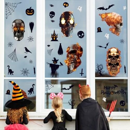 Halloween scary skull window sticker living room decoration halloween decoration ghost festival decoration props halloween skull