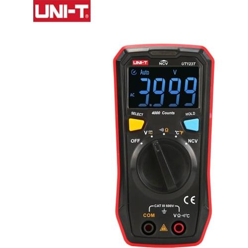 UNI-T UT123T Digital Mini Multimeter Tester Auto DC AC Voltmeter Frequency Capacitance Ohm Meter Measuring Instruments