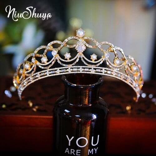 NiuShuya Gorgeous Crystal Headbands Queen Tiaras and Crowns Bridal Hairband Girls Prom Party Wedding Hair Jewelry Accessories