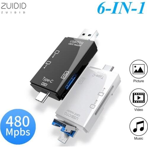 All-in-one 2 Colors OTG Card Reader USB 3.0/Type C/SD/TF/ U Disk Adapter Multi-function Android Phone Computer Accessories Hub