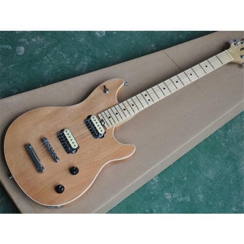 Factory custom Natural wood Body Electric Guitar withChrome Hardware,Maple fingerboard,Provide customized services