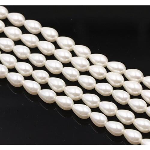 Cream White Simulated Pearl Loose Glass Pearls Beads for Jewelry Making Water Drop Pear Shape DIY Necklace Bracelet 16inch A600