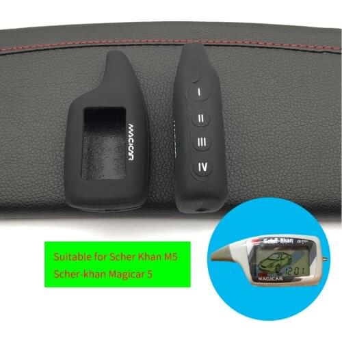 LCD Display Remote Silicone Key Fob Cover for Russia Vehicle Security 2 Way Car Alarm System Scher Khan M5 Scher-khan Magicar 5