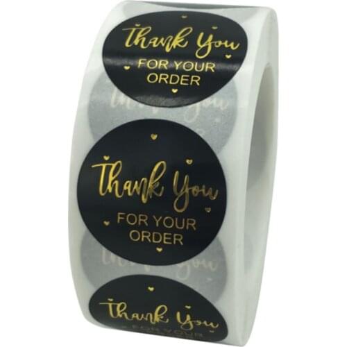 1inch Gold Foil Design Thank You for Your Order Labels Stickers For Wedding Giveaway Party Favors Gift Box Labels Stickers