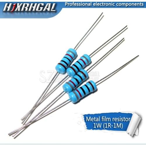 1000pcs 1W Metal film resistor 1% 1R ~ 1M 2R 10R 22R 47R 100R 330R 1K 4.7K 10K 22K 47K 100K 330K 470K 1 2 10 22 47 100 330 ohm