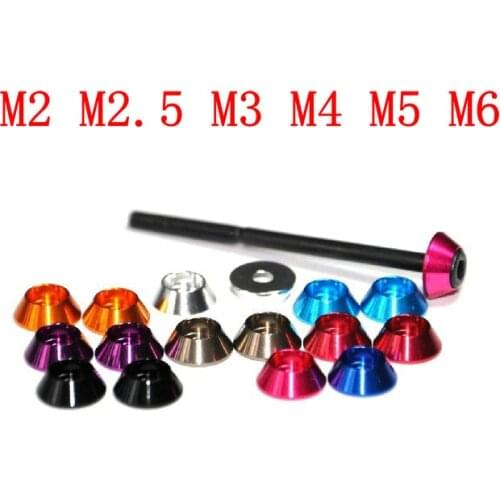 20Pcs Various Colors Aluminum Alloy Washers for Core head Screws,M2,M2.5,M3,M4,M5,M6