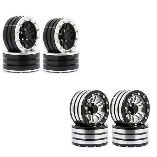 4Pcs Metal 1.9 Beadlock Wheels Rims for 1/10 RC Crawler Axial SCX10 SCX10 II 90046 AXI03007 Traxxas TRX4 RC4WD D90