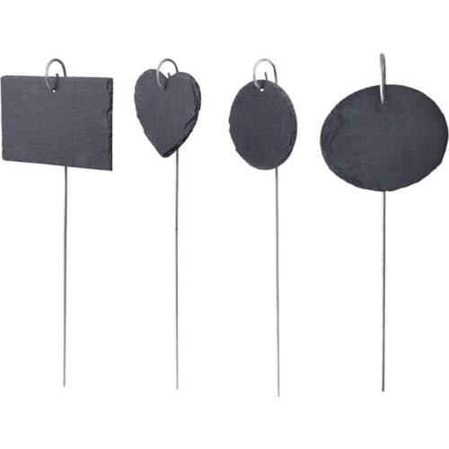68UC 5 Pcs Natural Slate Labels Plant Signs Reusable Garden Markers Plant Stake Tags for Vegetables Succulents Potted Flower