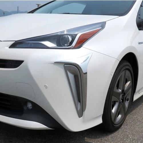 ABS Chrome Front Fog Light Lamp Eyelid Cover Trim Accessories For Toyota Prius 2019 2020 Car Chromium Styling