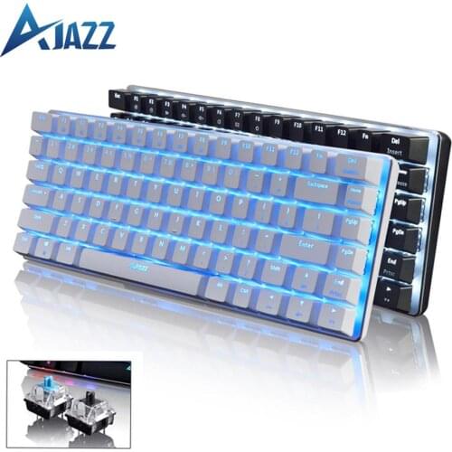 Ajazz AK33 Mechanical Gaming Keyboard 82 Keys USB Wired Keyboard Black / Blue Switch RGB / 1 Color Backlit Keyboard for PC Game