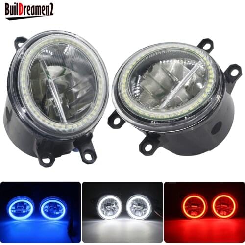 Car Fog Light Assembly LED Angel Eye Daytime Running Lamp DRL For Toyota RAV4 4Runner Yaris Highlander Land Cruiser Prado Prius