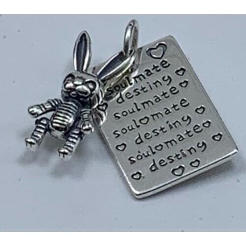 BOCAI New solid Pure s925 Silver jewelry cute Rabbit pendant retro fashion personality Man and Woman Pendant