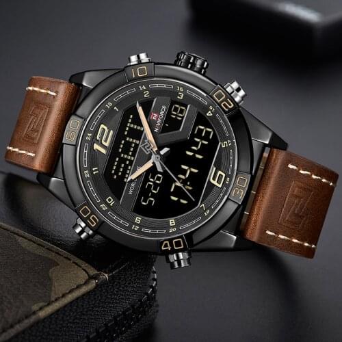 NAVIFORCE Luxury Men Watch Luxury Brand Fashion Sports Watches Mens Water Resistance Date Man Leather Strap Military Wrist Watc