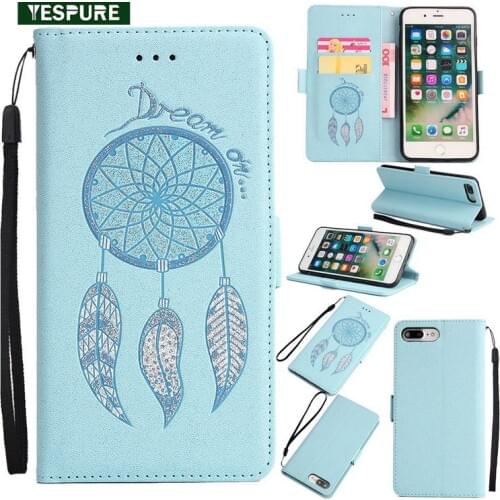 YESPURE Fancy Bling funda celular for iphone 6 plus embossed printing design blue magnetic leather phone case for women
