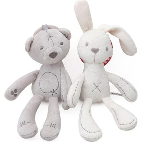 Cartoon Soft Plush Rattle Toys Animal Bunny Bear Doll With Bell Newborn Stroller Hanging Toys Educational Baby Toys 0-12 Months