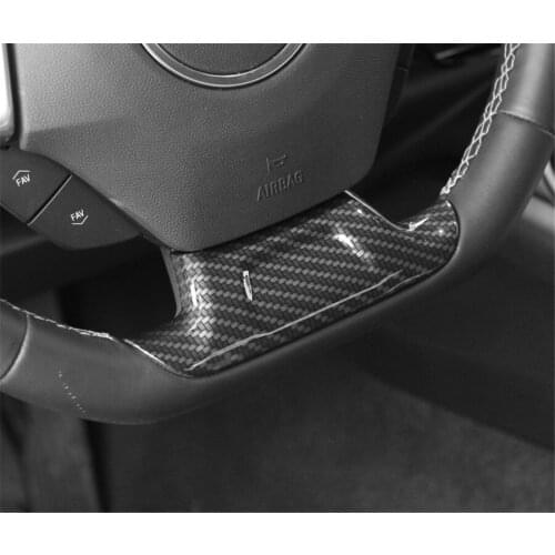 For Chevrolet Camaro 2017+ Carbon Fiber Black ABS Car Steering Wheel Trim Car-covers Styling Sticker Bezel Mouldings