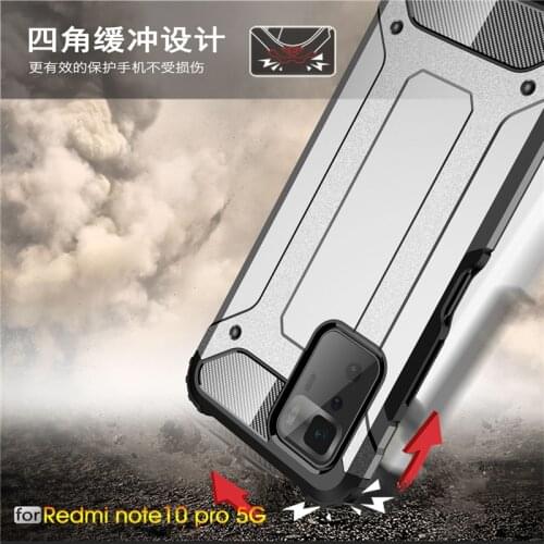 For Xiaomi Redmi Note 10 Pro 5G Case Cover Anti-knock Silicon TPU Bumper Rugged Armor Back Phone Cover Redmi Note 10 Pro 5G Case