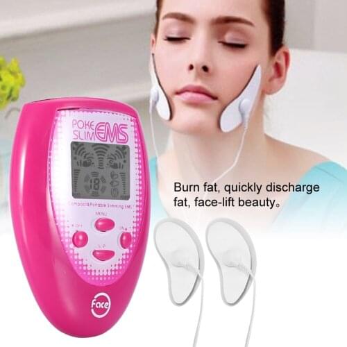 Electric Slimming Facial Massager V-Face Trainer Exerciser EMS Face Body Pulse Muscle Stimulator Electrode Pads Beauty Skin Care
