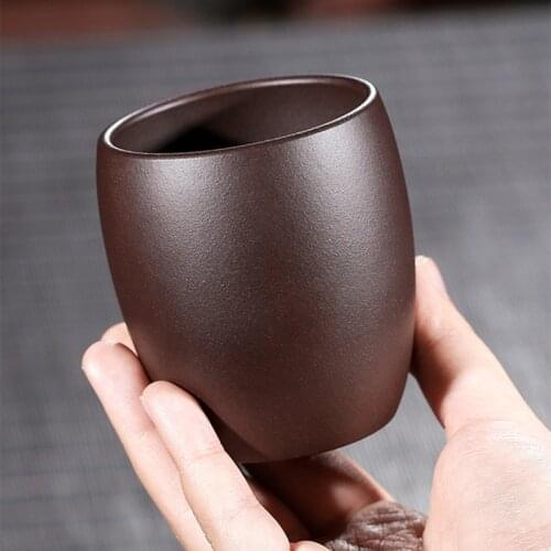 China Mini Coffee Small Ceramic Purple Clay Tea Cup Retro Style Mugs Ceremonial Bubble Tea Handmade Porcelain Teahouse Cups