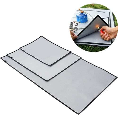 3 Sizes BBQ Grill Mat Outdoor Baking Non-stick Pad Reusable Grilling Sheet Flame Retardant Ember Mat Blanket for Picnic Party