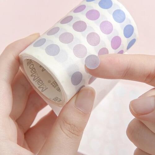 Round Stickers For Card-making Scrapbooking Diary Planner Envelope Notebook Gradient Colorful 5/16"(8mm) Dot Washi Tape Set