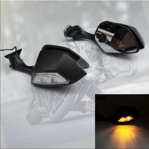 Motorcycle LED Turn Signal Light Rear View Mirror Fit For ZX-10R 2016 - 2020 ZX10R 2017 2018 2019 ZX 10R Rearview Mirror
