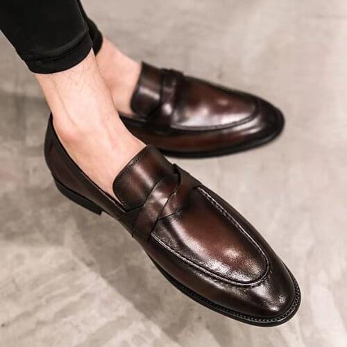 Men Casual Shoes Breathable Leather Men Loafers Business Office Shoes For Men Driving Moccasins Comfortable Slip On Tassel Shoe