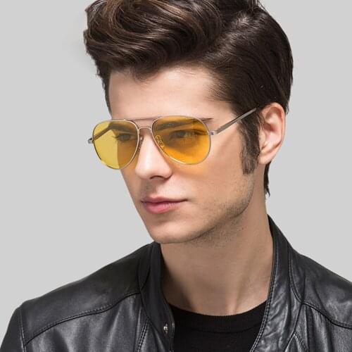Sunglasses Men Yellow Night Vision Glasses Anti-Glare Driver Eyewear Male Pilot Polarized UV400 Sunglasses For Men Women 0922