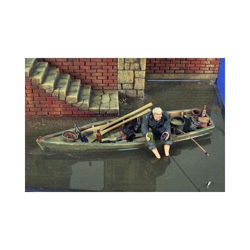 1/35 Resin Figure Model Kit Unassambled Unpainted 00831 (WITH BOAT)