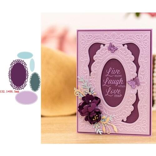 Set Elliptical Hollow Lace Decora Frame Metal Cutting Dies Scrapbooking Album Paper DIY Cards Crafts Embossing Die Cuts New 2019