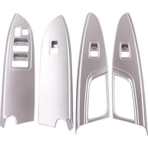 NEW-4Pcs ABS Silver Decorative Window Lift Switch Cover Trim Frame for Mitsubishi Eclipse Cross 2018 Car Styling
