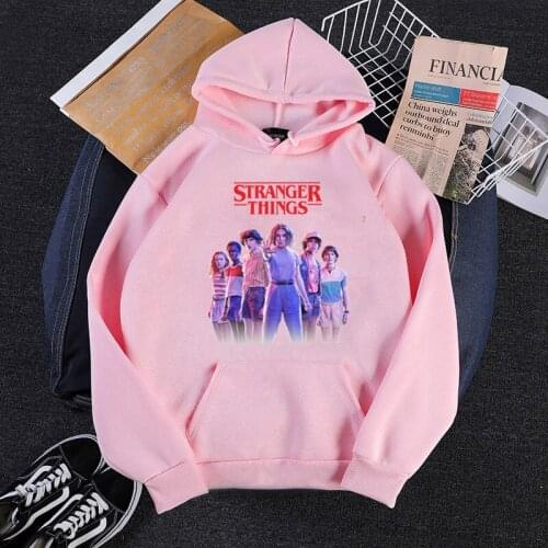New Stranger Things Season 3 Hoodies Women Eleven Graphic Sweatshirt Men Funny Hoodies Harajuku Pink Clothes Hood Male Oversized