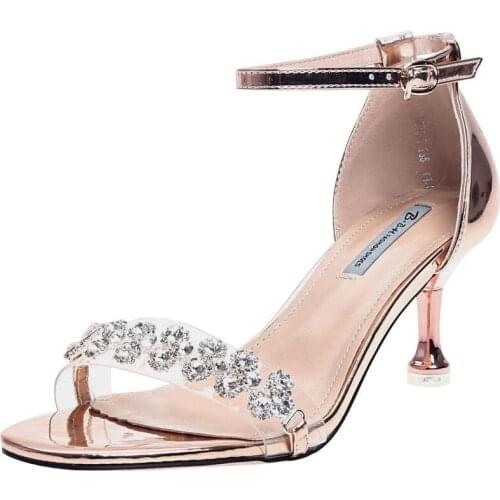 New Stiletto High Heel Party Shoes Women Pumps Sexy Open Toe Rhinestone Sandals Woman Shoes Super High Heel Sandals Ladies Shoes