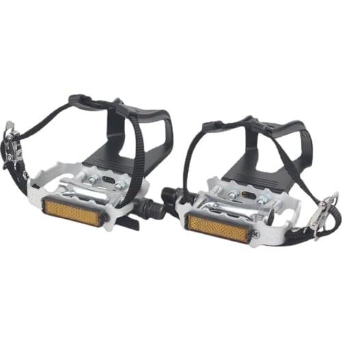 Vigor WELLGO M248 Dog Mouth Silver Foot Pedals Aluminum Alloy Dead Speed Pedal Dog Mouth Bicycle Foot Set Foot Harness