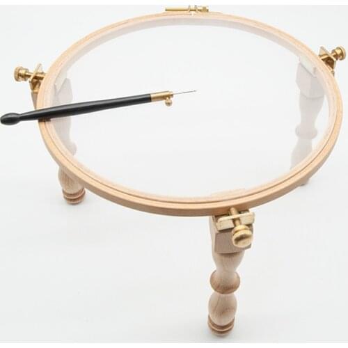 Portable Wooden Embroidery Hoop Stand Set Cross 1pc Solid Color Durable Simple Sturdy Stitch Frame Rack Sewing Accessories